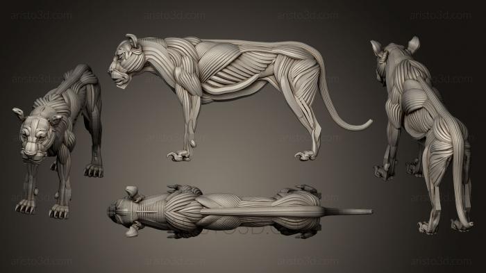 Figurines lions tigers sphinxes (STKL_0221) 3D model for CNC machine